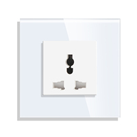 Prise d'alimentation murale multifonctions Bingoelec Panneau en verre trempé monocanal 3 broches 13A NFC Junon 2 et 3 broches