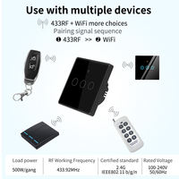 WiFi intelligent pour Tuya interrupteur tactile mural pour EU/UK 1/2/3/4 Gang AC110-240V panneau en verre trempé interrupteur électrique 10A Life'