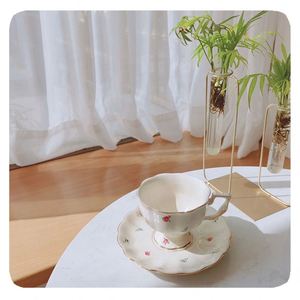 Cerchioni in oro dipinti a mano francese Cervelli da caffè in ceramica e <span class=keywords><strong>set</strong></span> da tè di <span class=keywords><strong>due</strong></span> tazze e piattini in porcellana teiera da caffè - Product Image 6