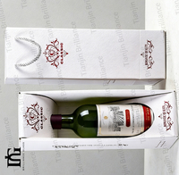 Boîte d'emballage vide en carton pour deux bouteilles de vin, personnalisée, boîte cadeau de luxe en papier pour un seul verre à vin