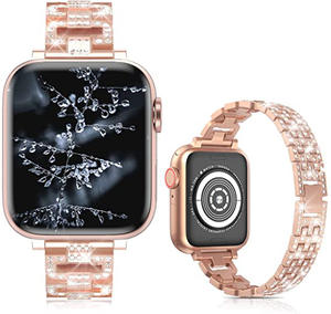 <span class=keywords><strong>Bracelet</strong></span> de montre en diamant de luxe pour femmes, chaîne, <span class=keywords><strong>bracelet</strong></span> en acier en forme de <span class=keywords><strong>D</strong></span> pour <span class=keywords><strong>Apple</strong></span> <span class=keywords><strong>Watch</strong></span> Series 6 7 8 - Product Image 1