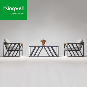 Canapé <span class=keywords><strong>de</strong></span> <span class=keywords><strong>jardin</strong></span> en aluminium Ensemble <span class=keywords><strong>de</strong></span> canapés modernes d'extérieur Ensembles <span class=keywords><strong>de</strong></span> <span class=keywords><strong>jardin</strong></span> <span class=keywords><strong>Salon</strong></span> Meubles <span class=keywords><strong>de</strong></span> patio d'extérieur Canapés avec <span class=keywords><strong>dessus</strong></span> en <span class=keywords><strong>bois</strong></span> <span class=keywords><strong>de</strong></span> teck - Product Image 4