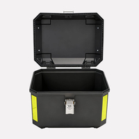 Boîte à bagages arrière pour moto 45L en PP, coffre supérieur verrouillable, rangement pour casque, boîte de tourisme arrière, design réfléchissant, rangement étanche