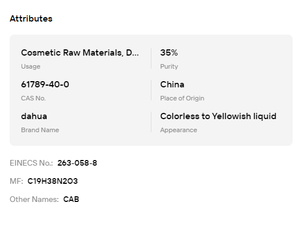 CAB 30% 35% Cocamidopropil Betaína CAS 61789-40-0 para la Producción de Productos Químicos de Uso Diario y Champú - Product Image 6