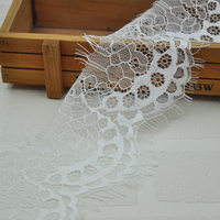 Garniture de cils Chantilly noir français bord festonné fleur ruban dentelle bordure 10cm de large Lingerie tête voile Wedding-WLCD-014 de bal
