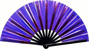 Éventail pliant artisanal personnalisé, grande taille, en bambou, portatif et pliable - Product Image 3