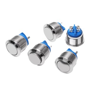 CNAOM Electric <b>Push</b> <b>Button</b> <b>Switch</b> 12 16 19 22mm Round Head Screw Terminal IP65 Stainless Steel Non Illuminated Mechanical - Product Image 1