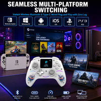 Pengontrol Game Nirkabel Layar Pintar Joystick Hall Cangkang Magnetik untuk PC Android IOS