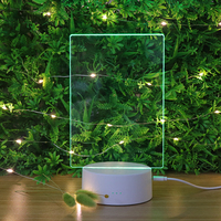 Tableau de Messages Acrylique Effaçable DIY LED, Cadeau, Stylo 3D, Tableau Mémo Acrylique Réinscriptible, Veilleuse LED Avec Stylo