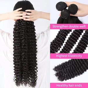 ISEE Double Drawn Loose <strong>Deep</strong> <strong>Wave</strong> Bundles Human Hair <strong>Extensions</strong> &amp; Wigs Vendors Raw Virgin Cuticle Aligned Indian Curly Bundles - Product Image 3