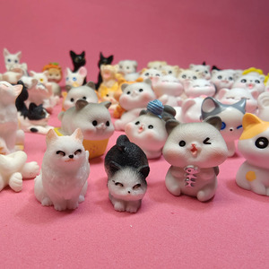 Toptan kedi minyatür hayvan karikatür bahçe Dollhouse ev dekor reçine oyuncaklar plastik zanaat saç tokası asma DIY aksesuarları - Product Image 4
