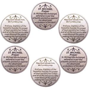 St. Michael Gebets taschen münze versilbert religiöses Geschenk Kreatives Souvenir Home Decoration Coin - Product Image 1