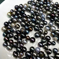 Perles d'eau de mer naturelles de Tahiti 8-11mm noires en gros pour bracelet, collier, DIY