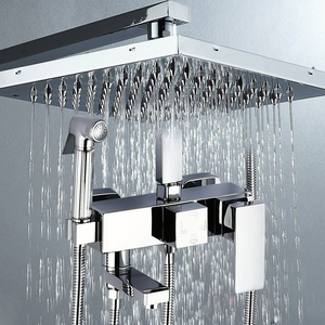 Phòng tắm vòi hoa sen vòi thiết lập với lượng mưa đầu và cầm tay SUS304 thép không gỉ Chrome hiện đại gốm khách sạn <span class=keywords><strong>huben</strong></span> - Product Image 5