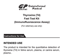 Kit de test rapide Getein Thyroxine (T4) (essai d'immunofluorescence) pour la détection quantitative de la thyroxine (T4)