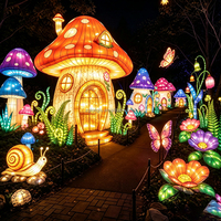 Lanternes en forme de champignons artisanales personnalisées pour le Festival des lanternes chinoises, lanternes en soie imperméables, lanternes de jardin féériques, décoratives