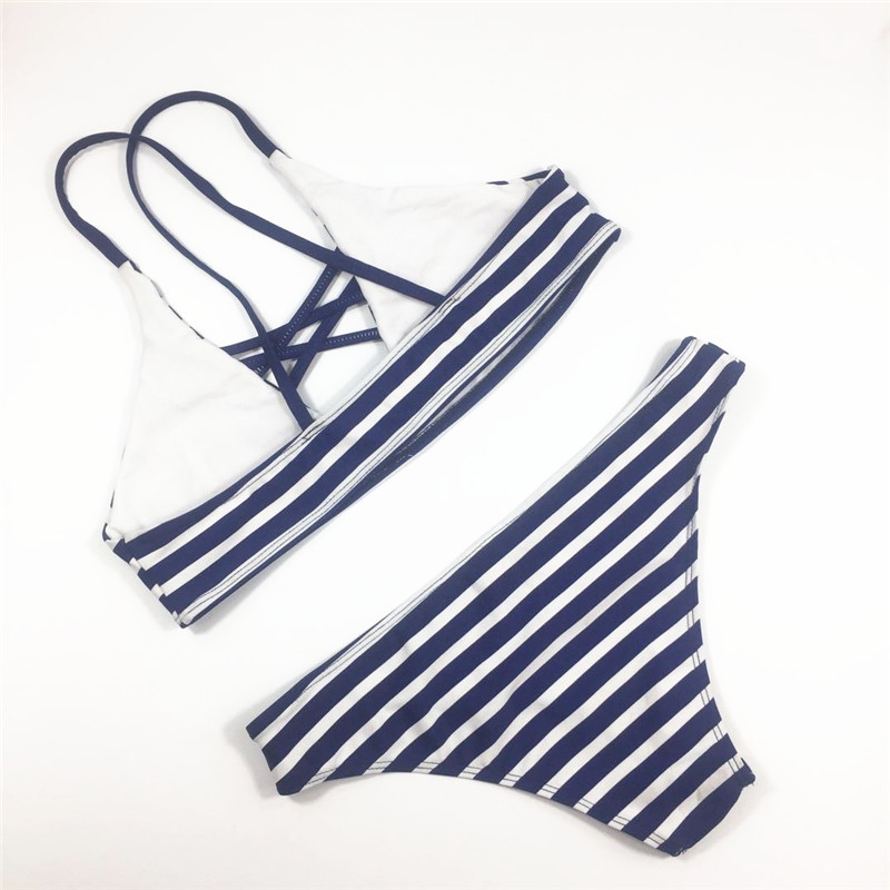 Wholesale swimsuit Strip printed swimsuit custom swimwear sexy bikini