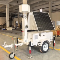 Panneaux solaires rotatifs et pliables, remorque CCTV mobile pour la surveillance des activités en plein air