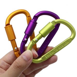 Porte-clés mousqueton en aluminium en forme de D avec logo personnalisé, à verrouillage par vis, pour événements extérieurs et cadeaux promotionnels - Product Image 3
