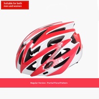 Casque de vélo anti-odeur PC EPS pour vélo de route, VTT, usage adulte, design monobloc, rayures de course, points, accents floraux
