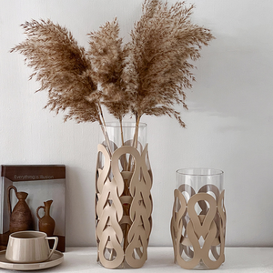 Portavaso in Pelle Intrecciata da Tavolo, Custodia per Bottiglie in Vetro, Decorazione per Casa e Hotel - Product Image 6