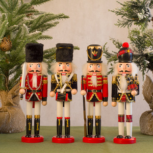 Colorful 30cm 15inch Red Blue Green Handmade Eco-Friendly Wooden Nutcracker Christmas Decoration Supplies for Gifts <b>Box</b> Packing - Product Image 4