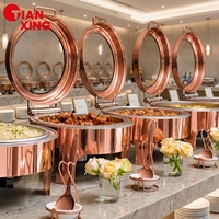 TIANXING Réchaud à alcool professionnel blanc 6L pour la restauration hôtelière, les mariages et les événements – Ensemble de service alimentaire