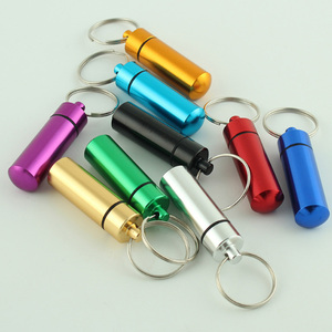 Boîte à pilules miniature en aluminium étanche, porte-clés, boîte de rangement portable pour médicaments d'extérieur, porte-clés, étui à pilules - Product Image 1