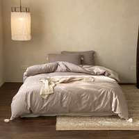 Parure de lit confortable en coton brossé jacquard floral 100% biologique, minimaliste, respirante, prix d'usine, vente en gros