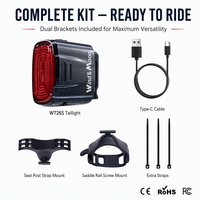 Vente en gros de mini feux arrière LED 22g, 400mAh, rechargeables par USB, 6 modes, IP66, pour vélo, autonomie 60H