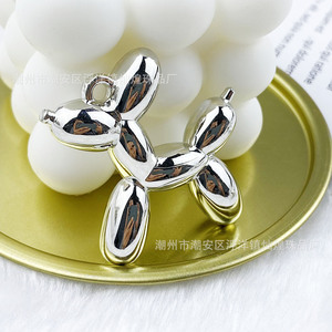 <b>Silver</b> Water-plated <b>Balloon</b> Dog Acrylic Pendant Phone Chain DIY Jewelry Accessory Car Charm Big Size - Product Image 1
