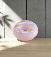 Tube de brillant à lèvres en forme de donut mignon en plastique ABS, fabricant OEM, étiquette privée, rouge à lèvres, faible MOQ, emballage