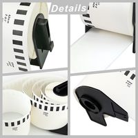 Ruban adhésif continu compatible Brother DK-2212, noir sur blanc, 62 mm x 15,2 m, 1 rouleau, cartouche permanente