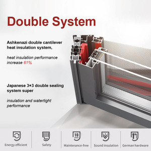 Tùy chỉnh thiết kế hiện đại cửa sổ trượt nhôm hai lớp cho khách sạn biệt thự mở ngang với tính năng màn hình lưới - Product Image 4