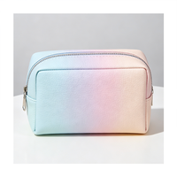 Pochette de maquillage imperméable en cuir PU grain litchi avec logo personnalisé, vente en gros, pour femmes, pour usage quotidien et de voyage