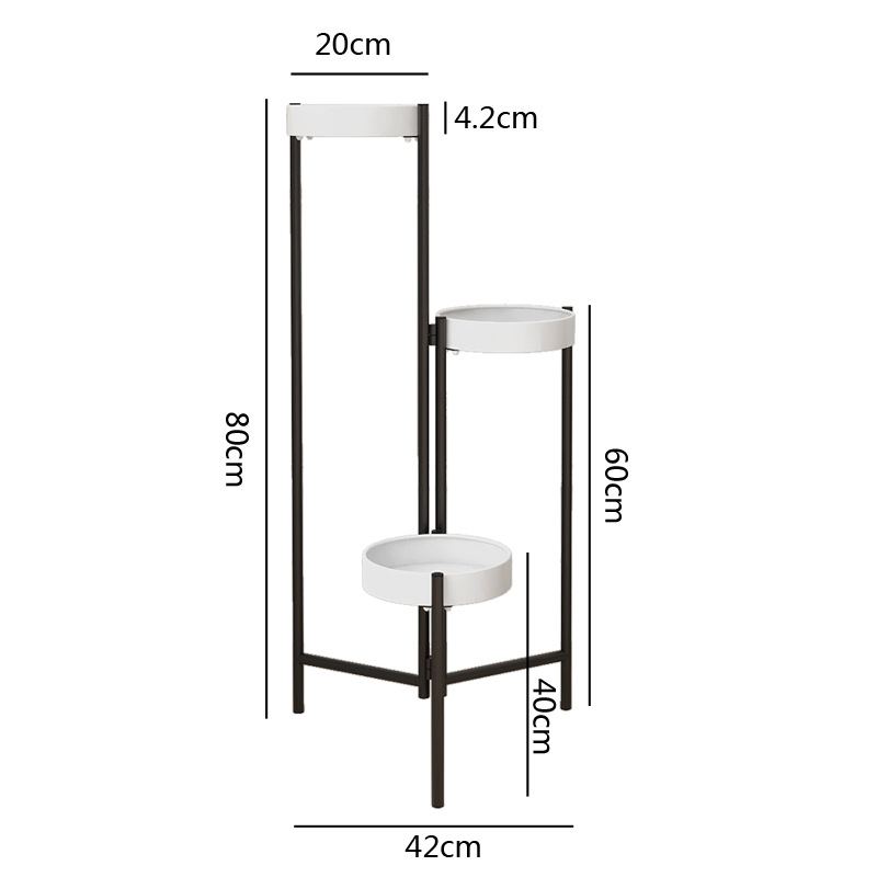 Sandro three-layer white plate Black rack