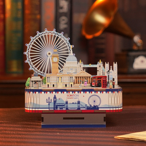 Boîte à musique en bois 3D rotative Tonecheer <span class=keywords><strong>London</strong></span> City pour recruter des agents de marque régionaux hors ligne et des distributeurs de magasins uniquement - Product Image 1