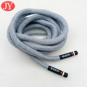 Lacet de chaussure en coton de longueur personnalisée lacets de corde ronde avec aglet pour vêtement - Product Image 3