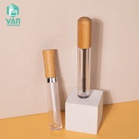 YAN Packaging – Tube vide de luxe en plastique ABS de 5 ml avec bouchon brosse en bambou, cylindre pour mascara, rouge à lèvres liquide mat