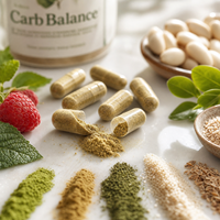 Cápsulas Botánicas Carb Balance con Extracto de Frambuesa, Extracto de Hoja de Morera, Extracto de Té Verde, Extracto de Frijol Blanco