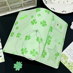 Nuovo Arrivo: Agenda A6 in Pelle PU con Anelli, Design <span class=keywords><strong>Quadrifoglio</strong></span> Verde Portafortuna, Taccuino da Viaggio Portatile per Pianificazione Quotidiana - Product Image 5