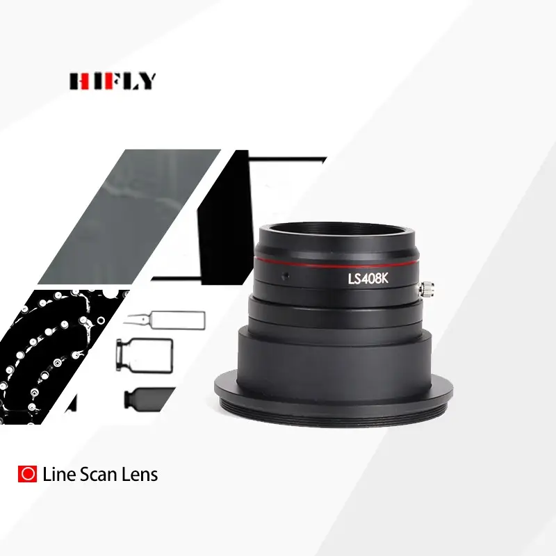 HIFLY 0.04x 8k7u M72 montaje 40mm lente de escaneo de línea de visión artificial para inspección de Panel LCD