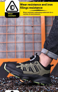 Giày an toàn nam thời trang mới, giày chống va đập và chống đâm thủng, giày làm việc Mọi mùa chống mài mòn. - Product Image 6