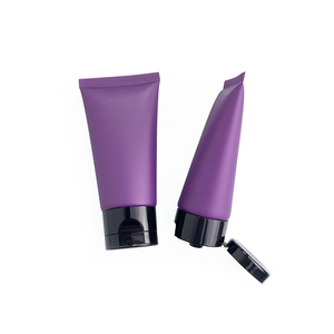 Custom Logo 50g 50ml Empty Plastic Lotion Tubes Custom Scrub Facial Cleanser Lotion Tube Flip Cap Cosmetic Purple Lotion Tube - Product Image 4