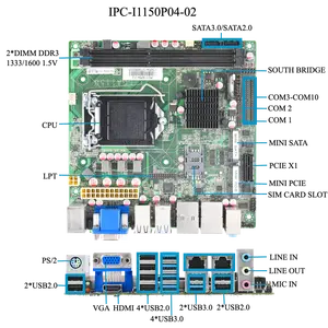 Fodenn OEM/ODM Intel Haswell I3/I5/I7 X86 DDR3 LGA1150 H81 10COM 14USB Port Standar MINI-ITX Motherboard Industri