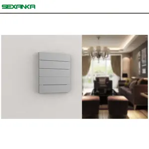 SEXANKA-sistema de automatización inteligente KNX EIB para el hogar, Panel de Metal de aluminio de 5 entradas, interruptores de luz de pared inteligentes táctiles