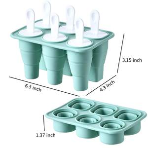 Collapsible Popsicles Molds Silicone <strong>Ice</strong> Pop Molds Reusable Popsicle Stick with Drip <strong>Guards</strong> for Popsicle and <strong>Ice</strong> Cream BPA Free - Product Image 2