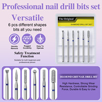 Kit d'outils de prétraitement pour ongles en acier au tungstène diamanté, pour le polissage, la suppression des boutons, des peaux mortes et des ongles press-on, cadeau