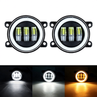Feux antibrouillard LED 60W 3,5 pouces avec anneau halo blanc DRL et clignotant ambre pour Jeep Wrangler JK TJ LJ Dodge Chrysler