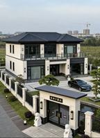 Villa et hôtel modernes en acier de luxe, assemblage rapide, écologiques, avec grand garage